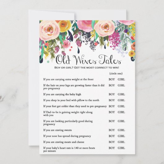 Garden Baby shower Game w antwoord terug 5x7 forma Kaart (Voorkant)