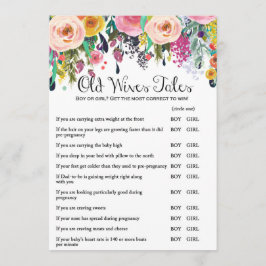 Garden Baby shower Game w antwoord terug 5x7 forma Kaart