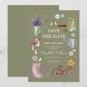 Garden Baby Shower Save The Date Card (Voorkant / Achterkant)
