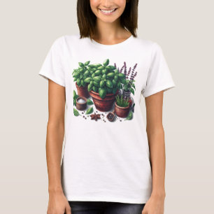 Garden Basil Herbs Plant Lady T-shirt