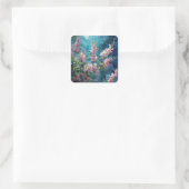 Garden Beauty - Floral Series Art Collectie Vierkante Sticker (Tas)