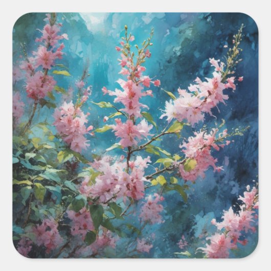 Garden Beauty - Floral Series Art Collectie Vierkante Sticker (Voorkant)