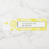 Garden Bee Toile Geel Water Label Waterfles Etiket (Enkel label)