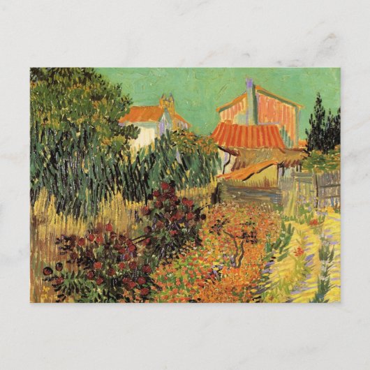 Garden Behind a House van Vincent van Gogh Briefkaart (Voorkant)