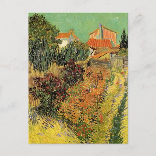 Garden Behind a House van Vincent van Gogh Briefkaart (Voorkant)