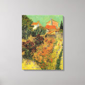 Garden Behind a House van Vincent van Gogh Canvas Afdruk (Voorkant)