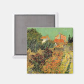Garden Behind a House van Vincent van Gogh Magneet (Voorkant / Achterkant)