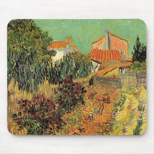 Garden Behind a House van Vincent van Gogh Muismat (Voorkant)