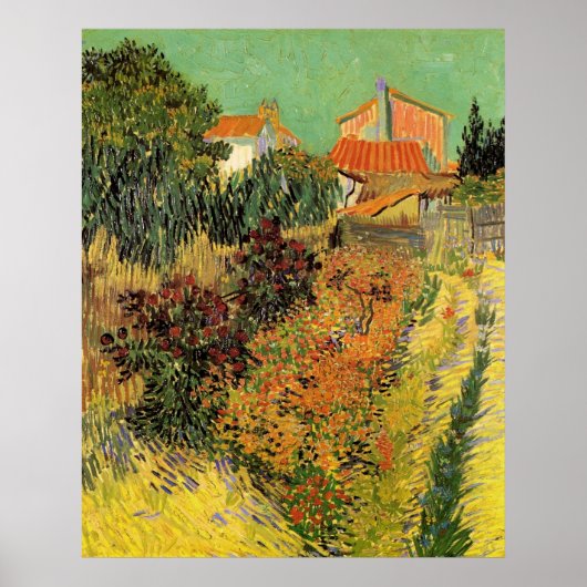 Garden Behind a House van Vincent van Gogh Poster (Voorkant)