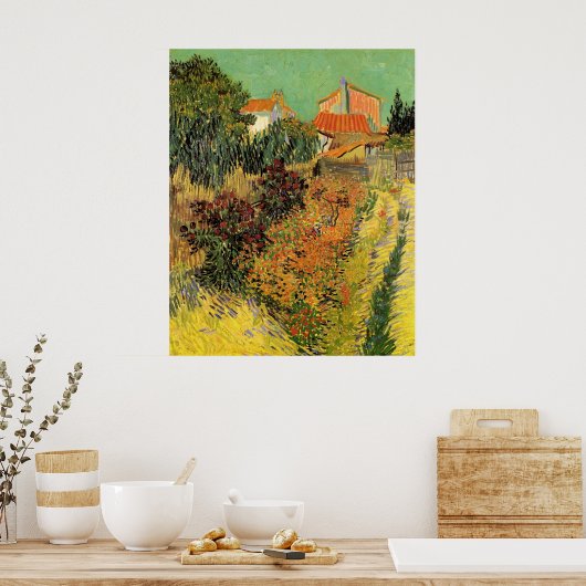 Garden Behind a House van Vincent van Gogh Poster (Keuken)