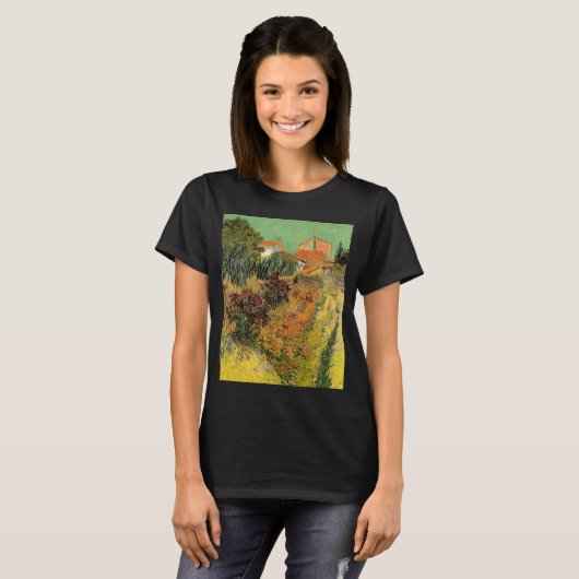 Garden Behind a House van Vincent van Gogh T-shirt (Voorkant volledig)