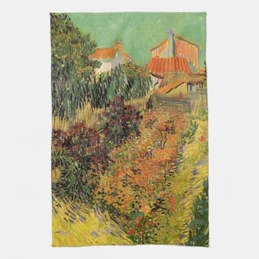 Garden Behind a House van Vincent van Gogh Theedoek (Verticaal)