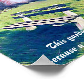 Garden Bench Quote Blue Autumn Sky Abstract art Poster (Hoek)