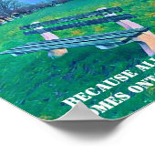 Garden Bench Quote Blue Autumn Sky Herfst Trees Ar Poster (Hoek)