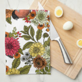 Garden birds and flowers 1 theedoek (Quarter Fold)