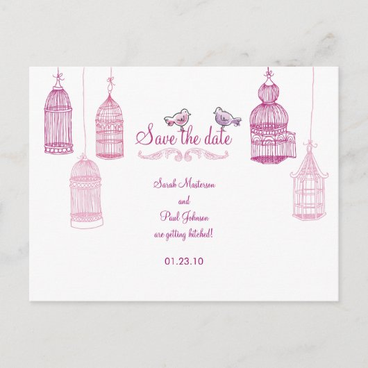 "Garden Birds" Save the Date Briefkaart (Voorkant)