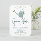 Garden Birthday Party Eenvoudig Elegant Kaart (Staand voorkant)