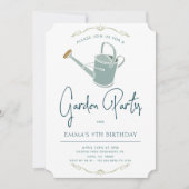 Garden Birthday Party Eenvoudig Elegant Kaart (Voorkant)