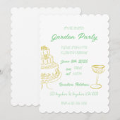 Garden Birthday Party Uitnodigen Save The Date (Voorkant / Achterkant)