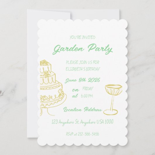 Garden Birthday Party Uitnodigen Save The Date (Voorkant)