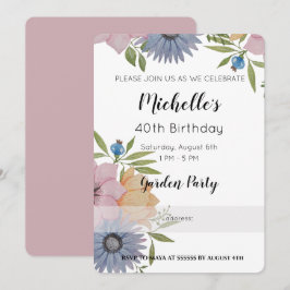 Garden Birthday Party Waterverf Flowers Kaart
