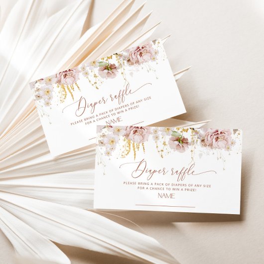 Garden bloemen boho diaper treinkaartje informatiekaartje