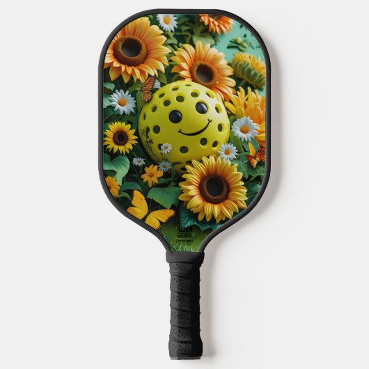 Garden Bloom Pickleball – Schattigee zonnebloem &  Paddle (Voorkant)