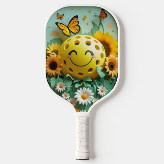 Garden Bloom Pickleball – Schattigee zonnebloem &  Pickleball Paddle (Voorkant)