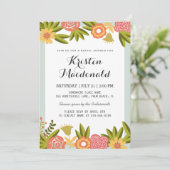 Garden Blooming Flowers Modern Vrijgezellenfeest Kaart (Staand voorkant)