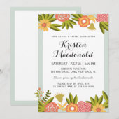 Garden Blooming Flowers Modern Vrijgezellenfeest Kaart (Voorkant / Achterkant)