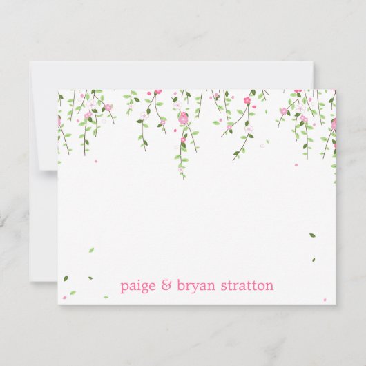 Garden Blooms Flat Hartelijk dank Notitiekaartje (Voorkant)