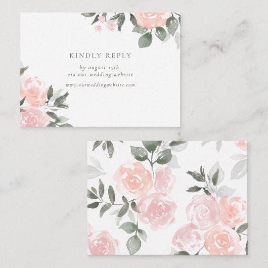 Garden Blooms RSVP door website insert Informatiekaartje (Voorkant / Achterkant)