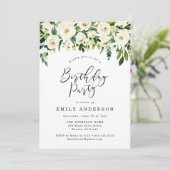 Garden Blooms | Uitnodiging van Floral Birthday (Staand voorkant)