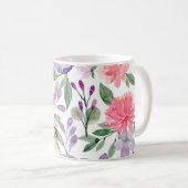 Garden Blooms Waterverf Floral Monogram Mok (Voorkant rechts)