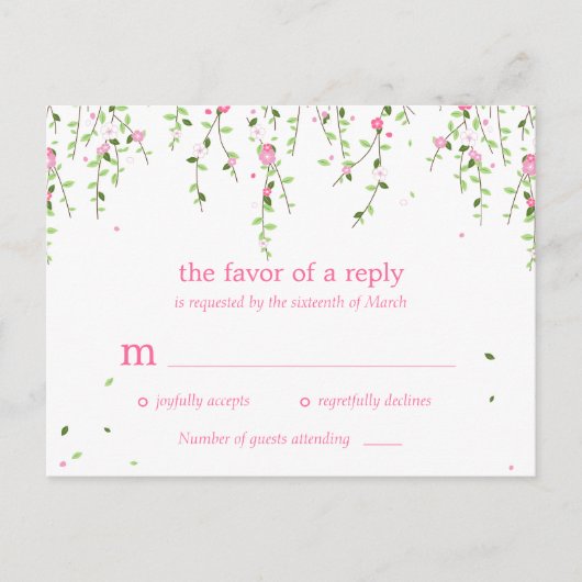 Garden Blooms Wedding RSVP Briefkaart (Voorkant)
