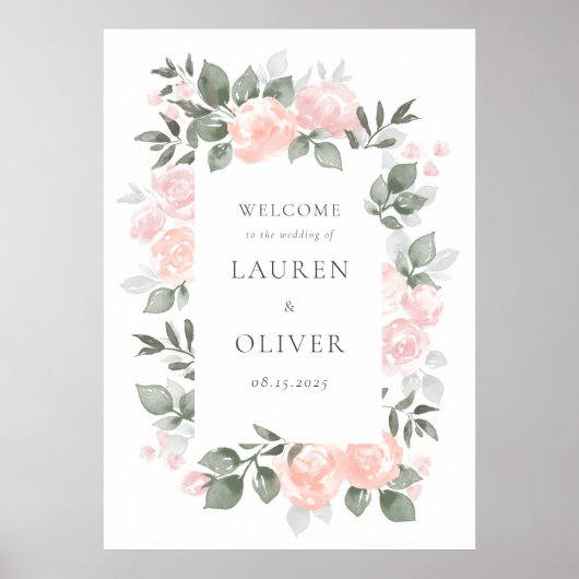 Garden Blooms Wedding Welcome Poster (Voorkant)