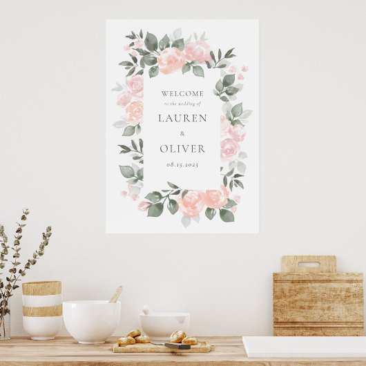 Garden Blooms Wedding Welcome Poster (Keuken)