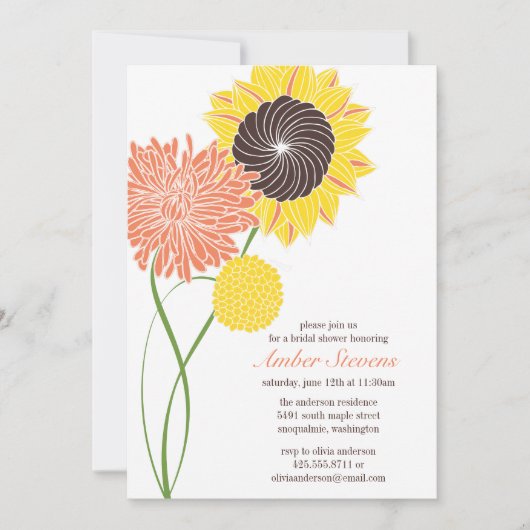 Garden Blossom Shower/Party Invitation Kaart (Voorkant)