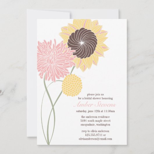 Garden Blossom Shower/Party Invitation Kaart (Voorkant)