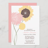 Garden Blossom Shower/Party Invitation Kaart (Voorkant / Achterkant)