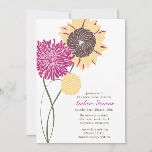 Garden Blossom Shower/Party Invitation Kaart (Voorkant)