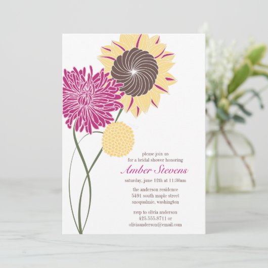 Garden Blossom Shower/Party Invitation Kaart (Staand voorkant)