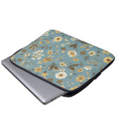 Garden Blue Bloom Laptop Sleeve (Voorkant onderkant)