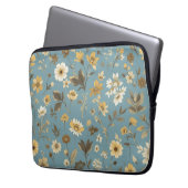Garden Blue Bloom Laptop Sleeve (Voorkant Links)