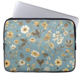 Garden Blue Bloom Laptop Sleeve