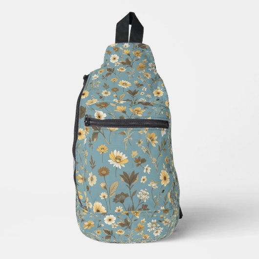 Garden Blue Bloom Sling Bag (Voorkant)