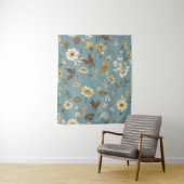 Garden Blue Bloom Wandkleed (In situ)