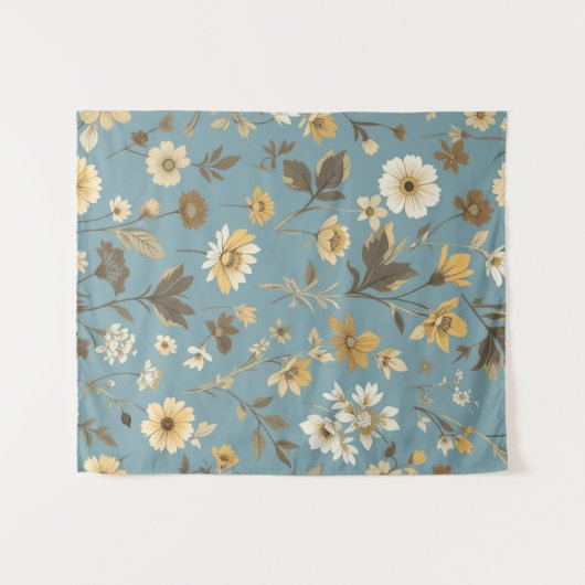 Garden Blue Bloom Wandkleed (Voorkant (horizontaal))