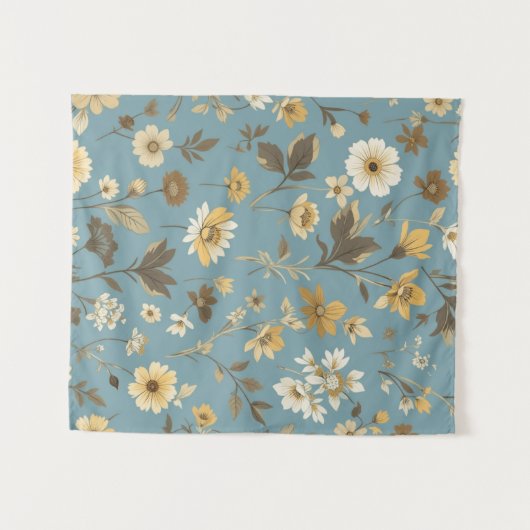 Garden Blue Bloom Wandkleed (Voorkant (horizontaal))