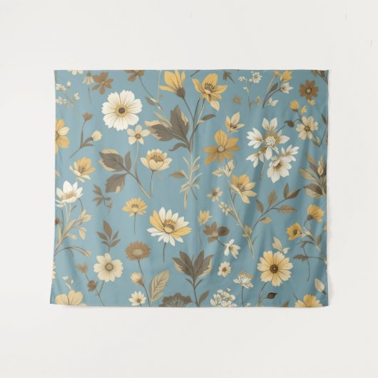 Garden Blue Bloom Wandkleed (Voorkant (horizontaal))